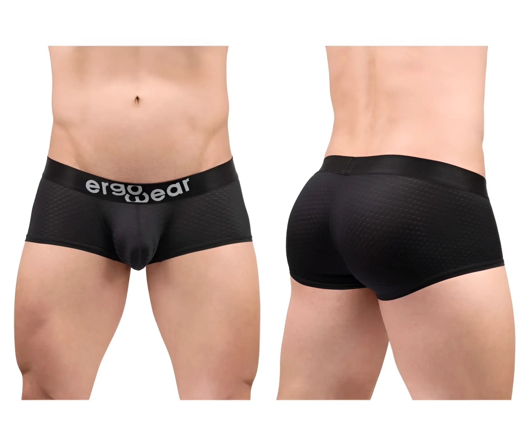 Black ergo wear ew1689 max flow trunks with ergonomic design and textured mesh fabric for breathability