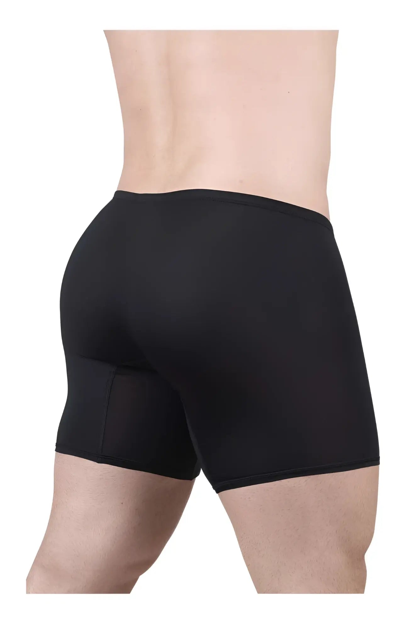Black ergowear ew1702 x4d boxer briefs in smooth stretchy fabric with a subtle back seam detail shown from the back