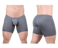 ErgoWear EW1706 X4D gray men’s boxer briefs with supportive contoured design and subtle brand tag on waistband