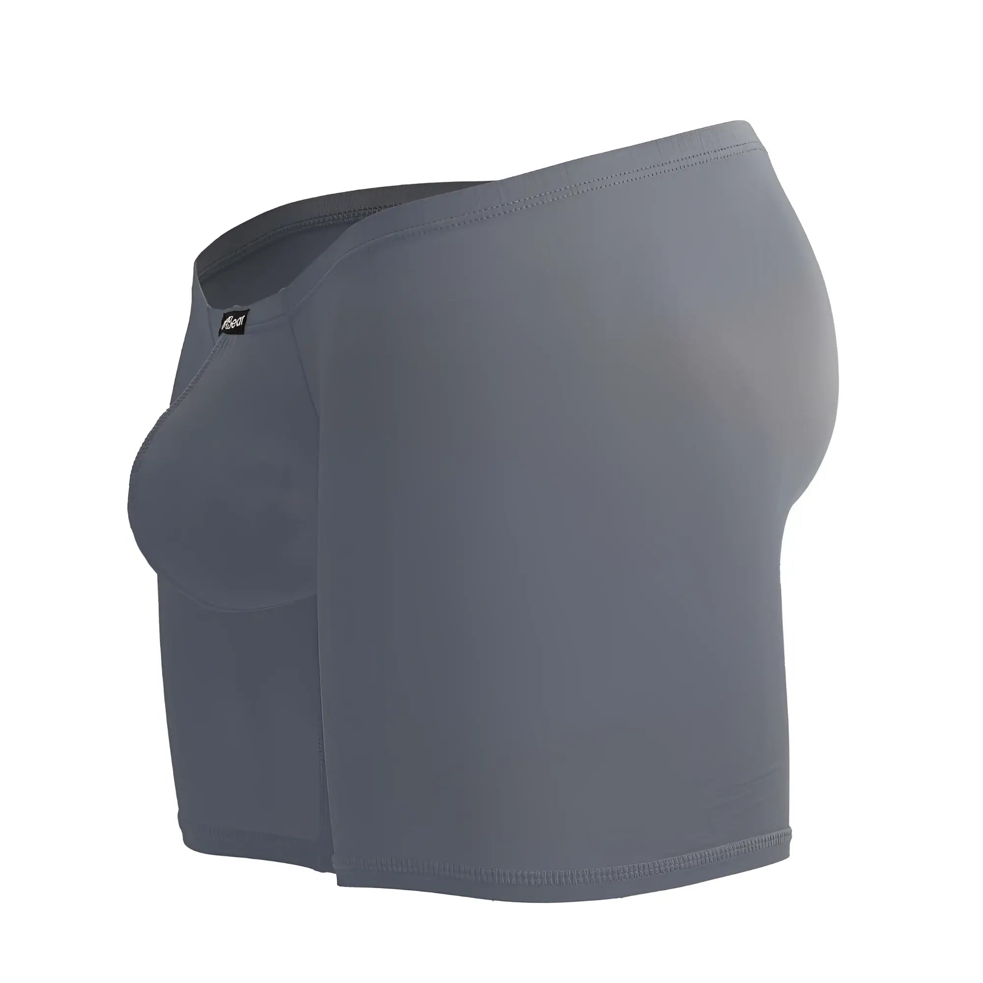 Gray ergonomically designed mens boxer briefs with supportive contoured fit and seamless stitching by ergowear