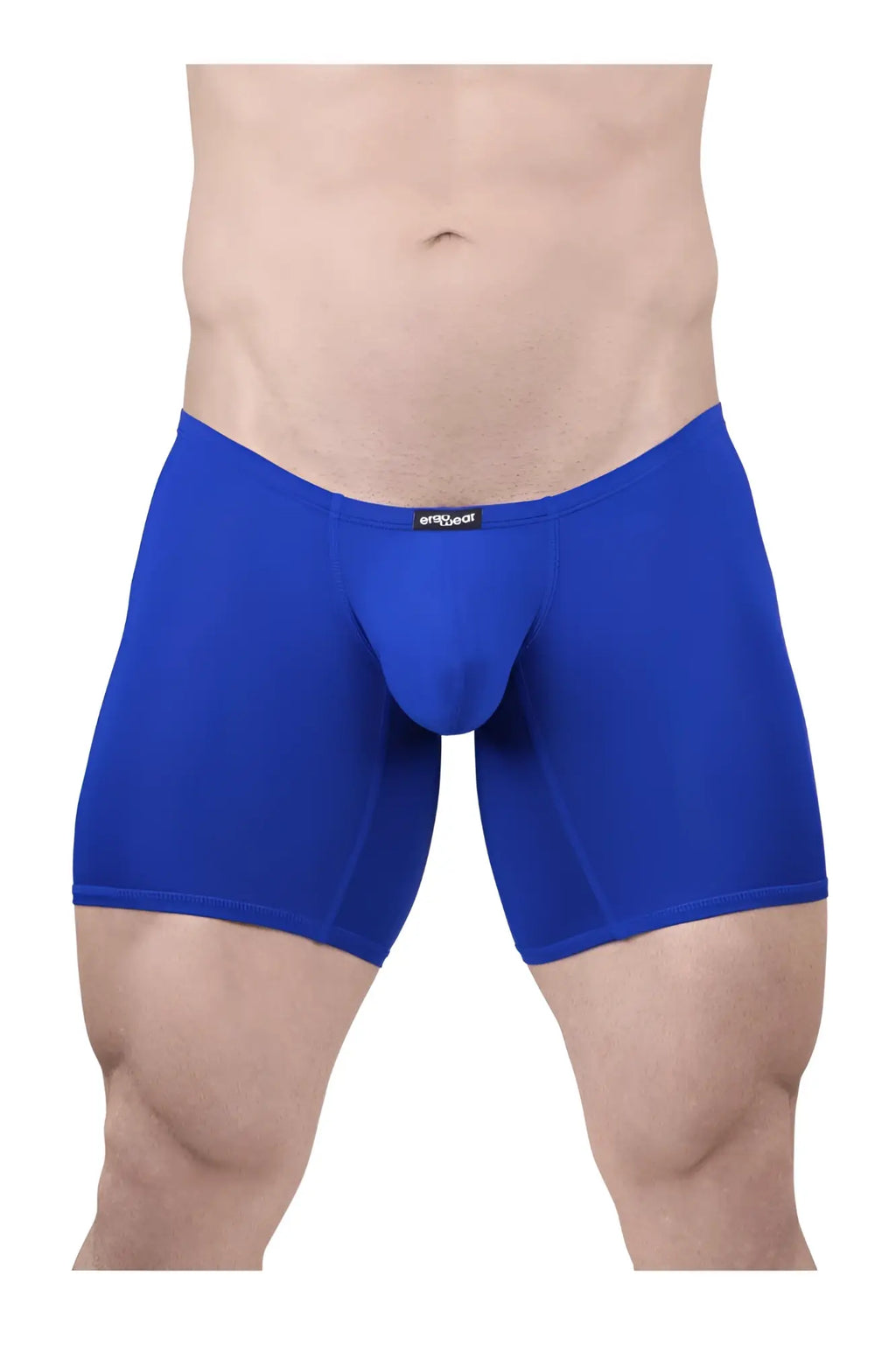 Bright blue ergo wear ew1710 x4d boxer briefs with smooth stretchy fabric and subtle waistband brand tag
