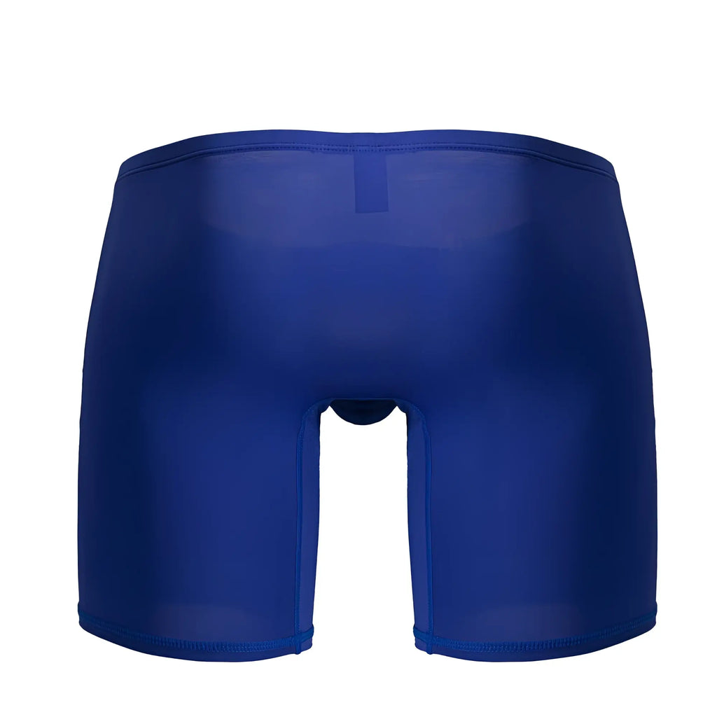 Solid royal blue ergowear ew1710 x4d boxer briefs in smooth stretchy fabric shown from the back with central seam