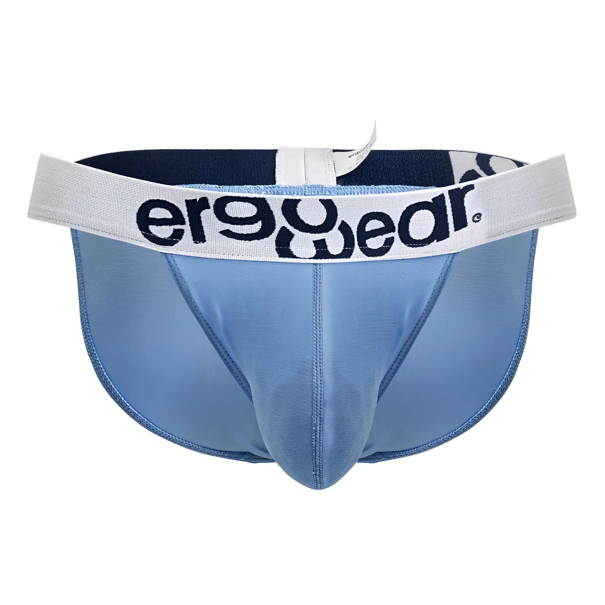 Light blue ergonomic cotton briefs with white waistband and ergowear logo by ergowear ew1712 max cotton bikini