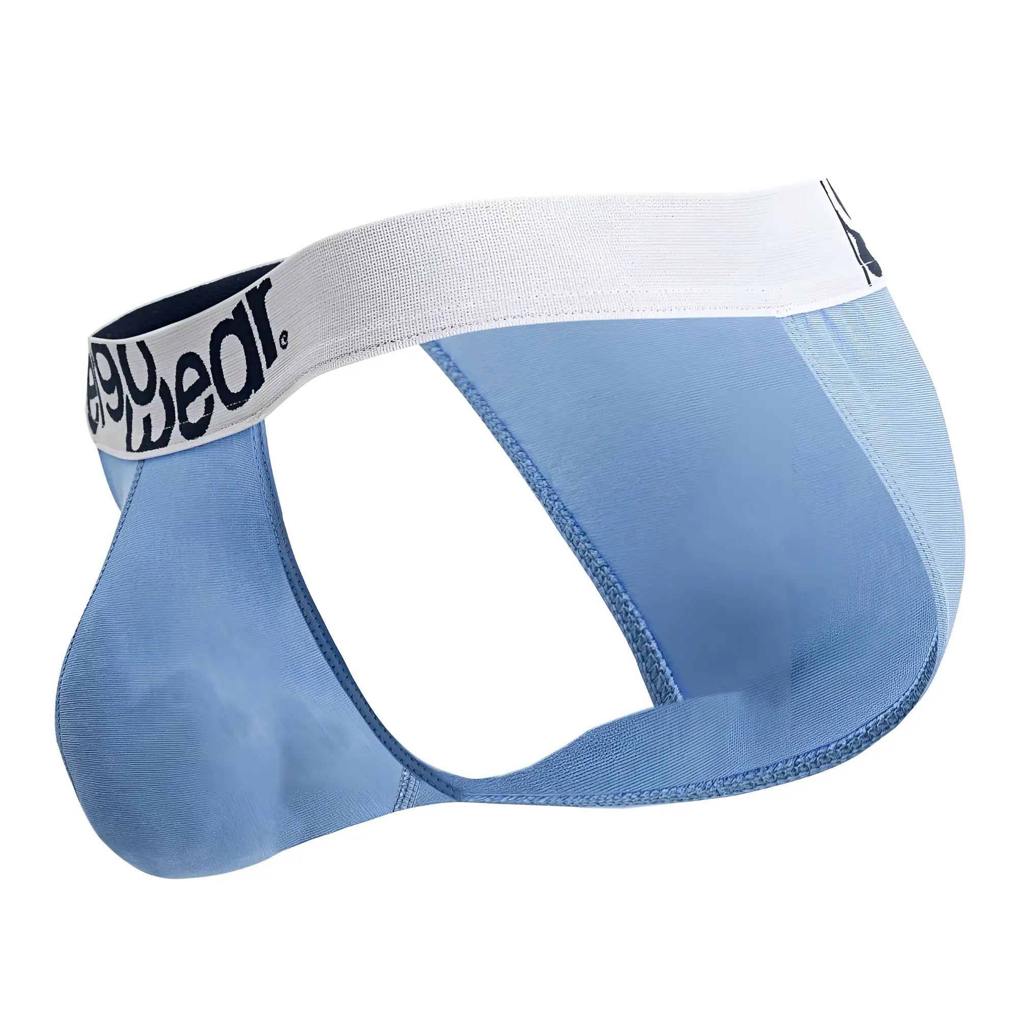 Light blue ergoWear ew1712 max cotton bikini briefs with white waistband and sweatwear logo in black text