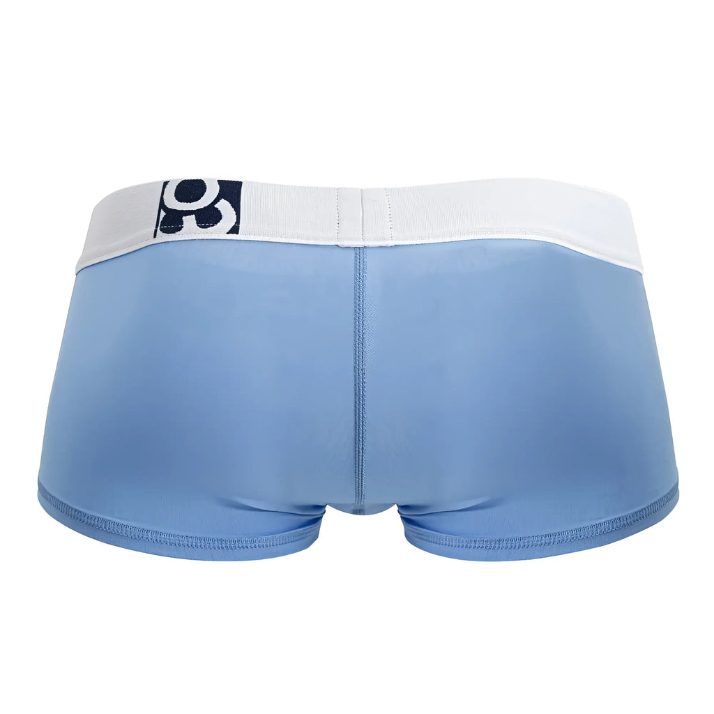 Light blue ergo wear ew1713 max cotton men’s briefs with white elastic waistband and black and white logo