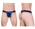 Navy blue camouflage patterned thong with er9gwear branded waistband from ergowear ew1718 max se camo g-string collection