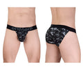 Men’s black and gray camouflage briefs with black ergowear elastic waistband ergo wear ew1723 max se camo bikini