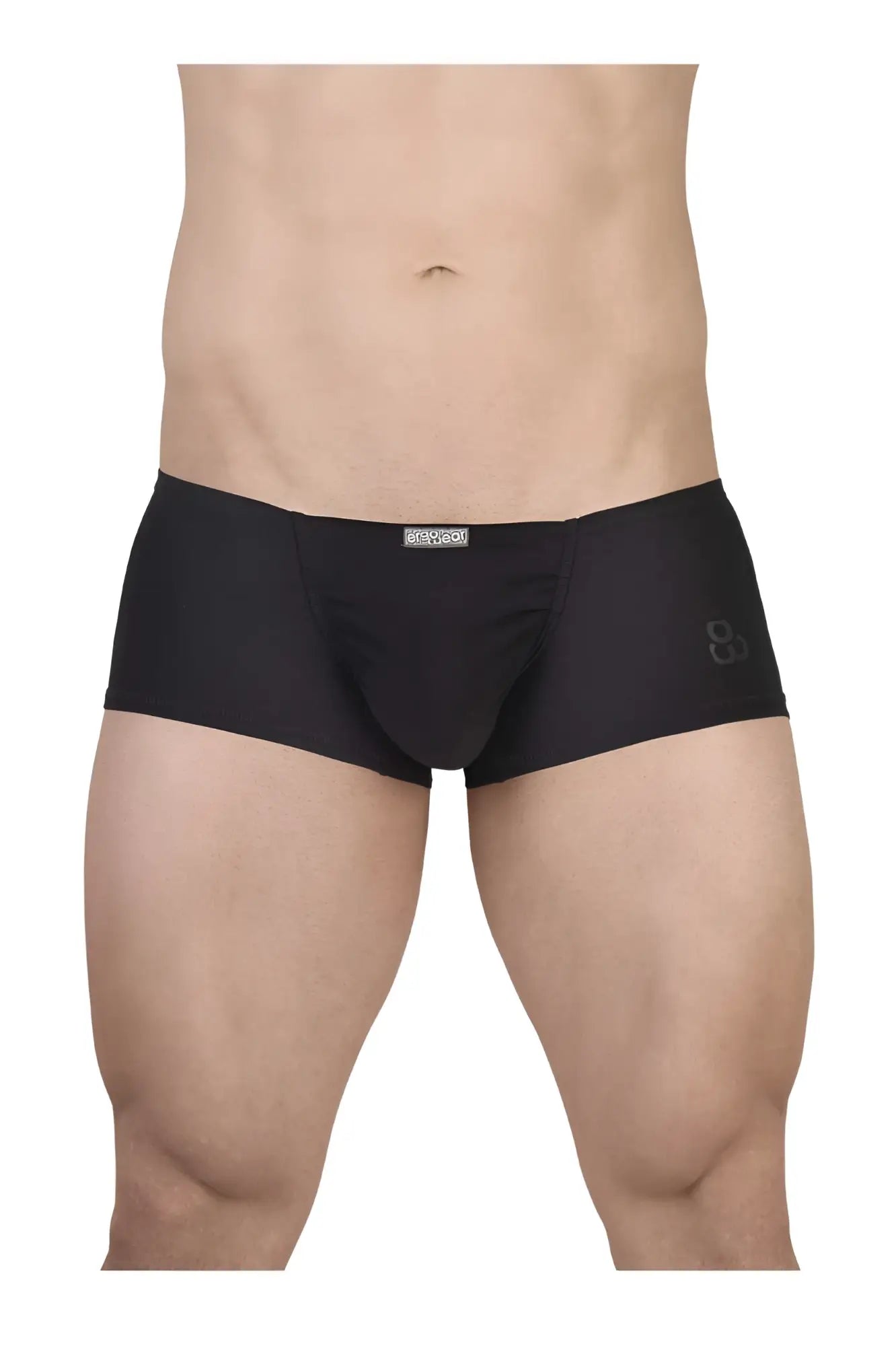 Black ergo wear ew1728 feel gr8 cotton trunks with sleek form fitting design and subtle waistband branding