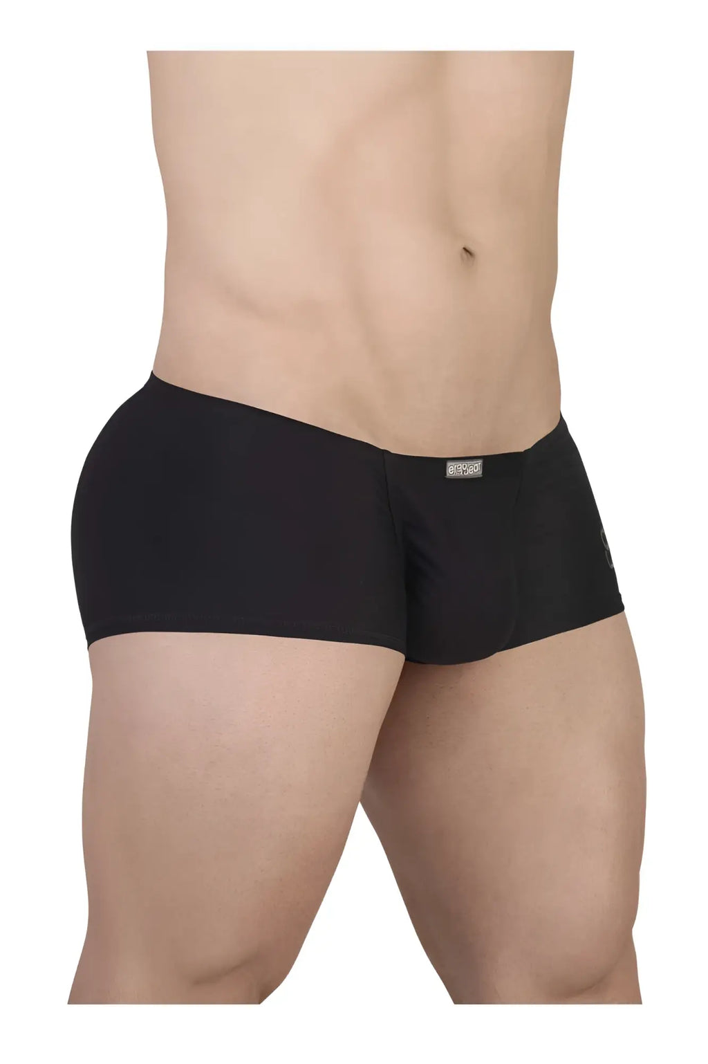 Black mens briefs ergo wear ew1728 feel gr8 cotton trunks with smooth form fitting fabric and small brand tag on waistband