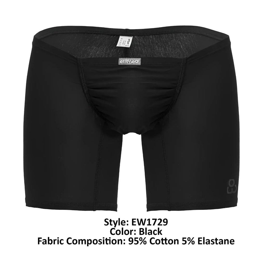 Ergowear ew1729 feel gr8 black boxer briefs made of 95% cotton and 5% elastane with snug fit and reinforced seams