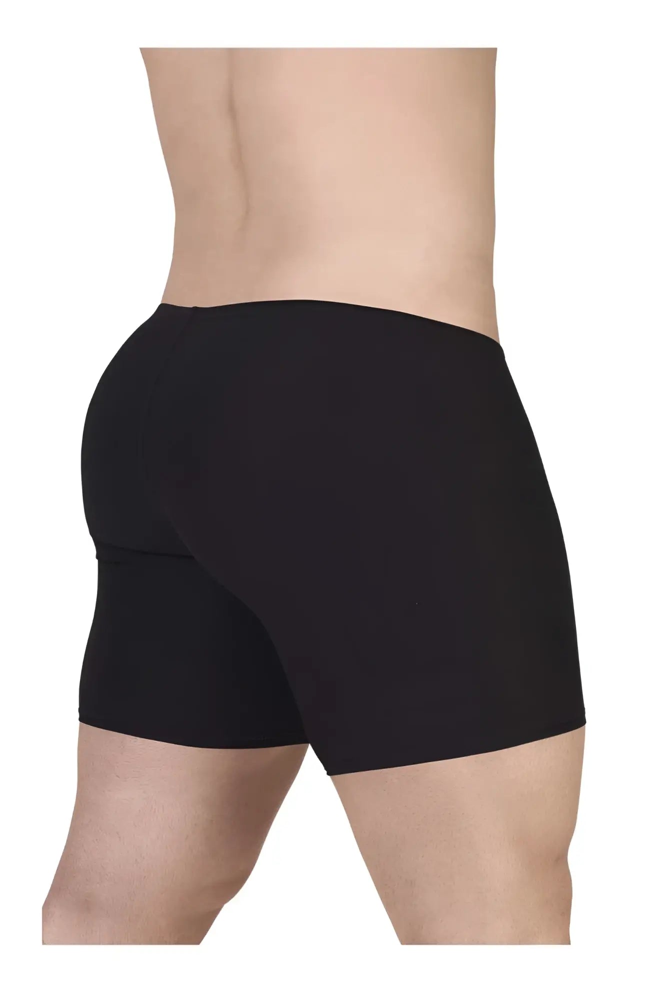 Black form-fitting seamless cotton boxer briefs by ergowear model ew1729 feel gr8 for comfortable daily wear