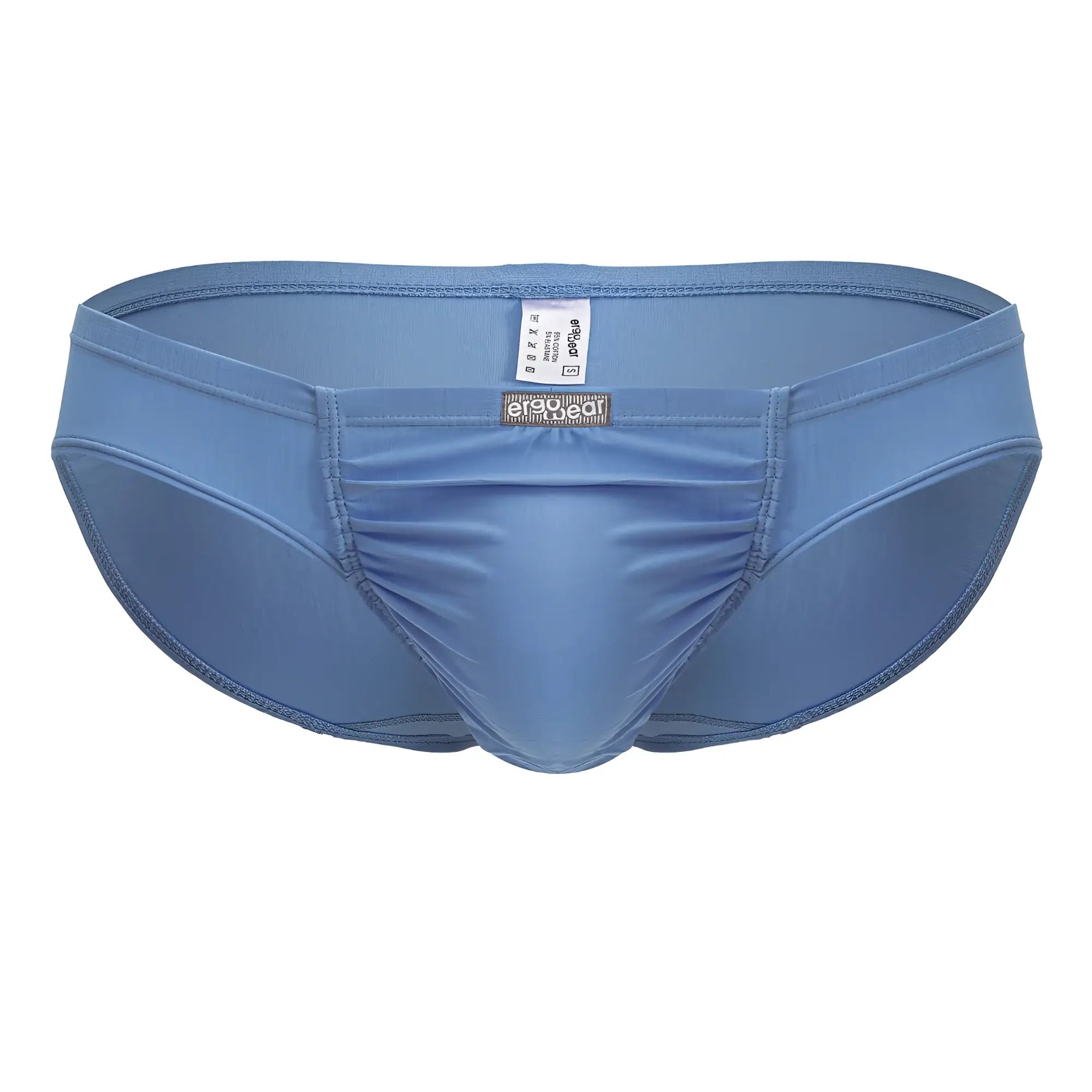 Light blue ergoWear ew1731 feel gr8 cotton bikini briefs with smooth stretchy fabric and subtle textured pattern