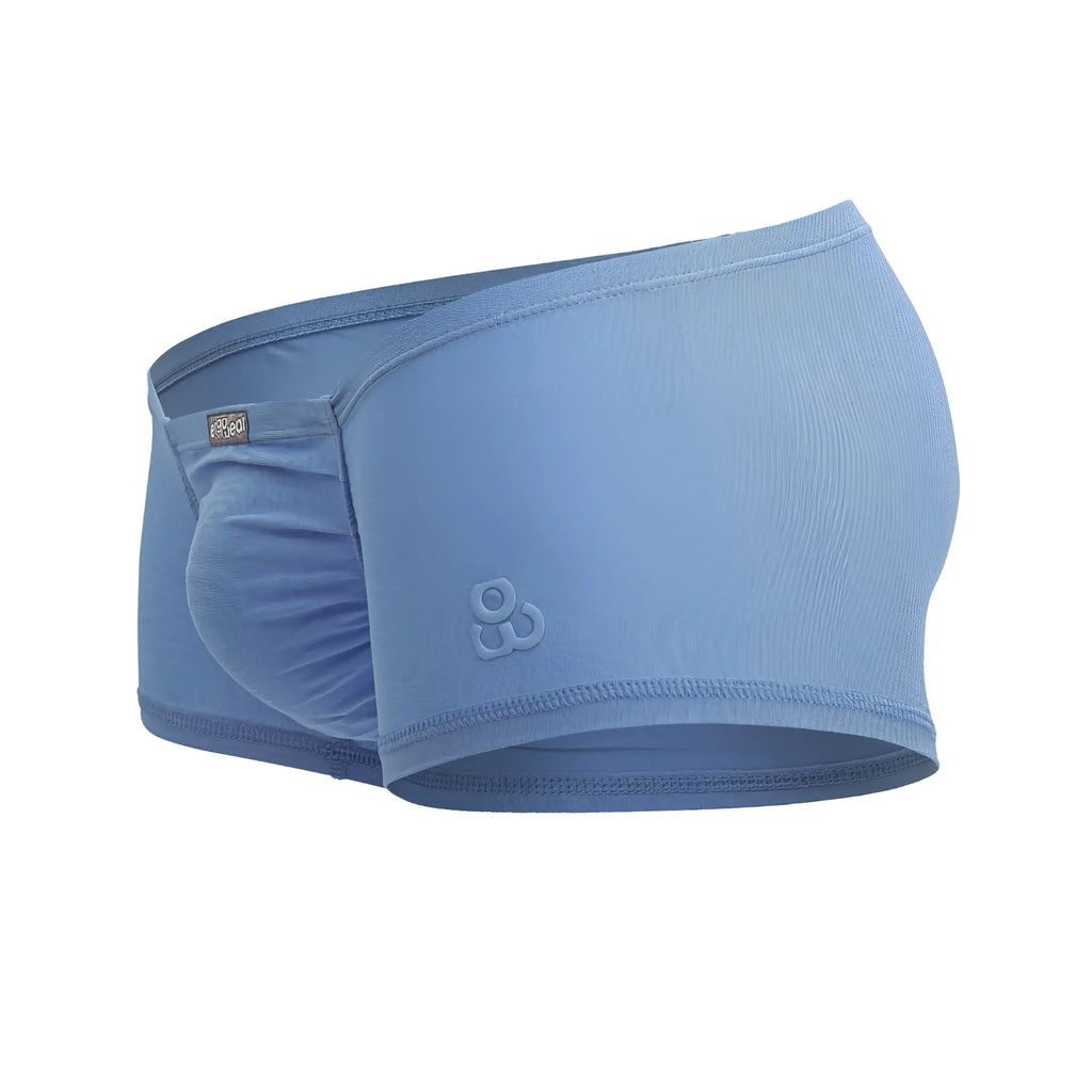 Light blue cotton cotton trunks men’s underwear with soft texture and subtle embossed logo on the side from ergowear