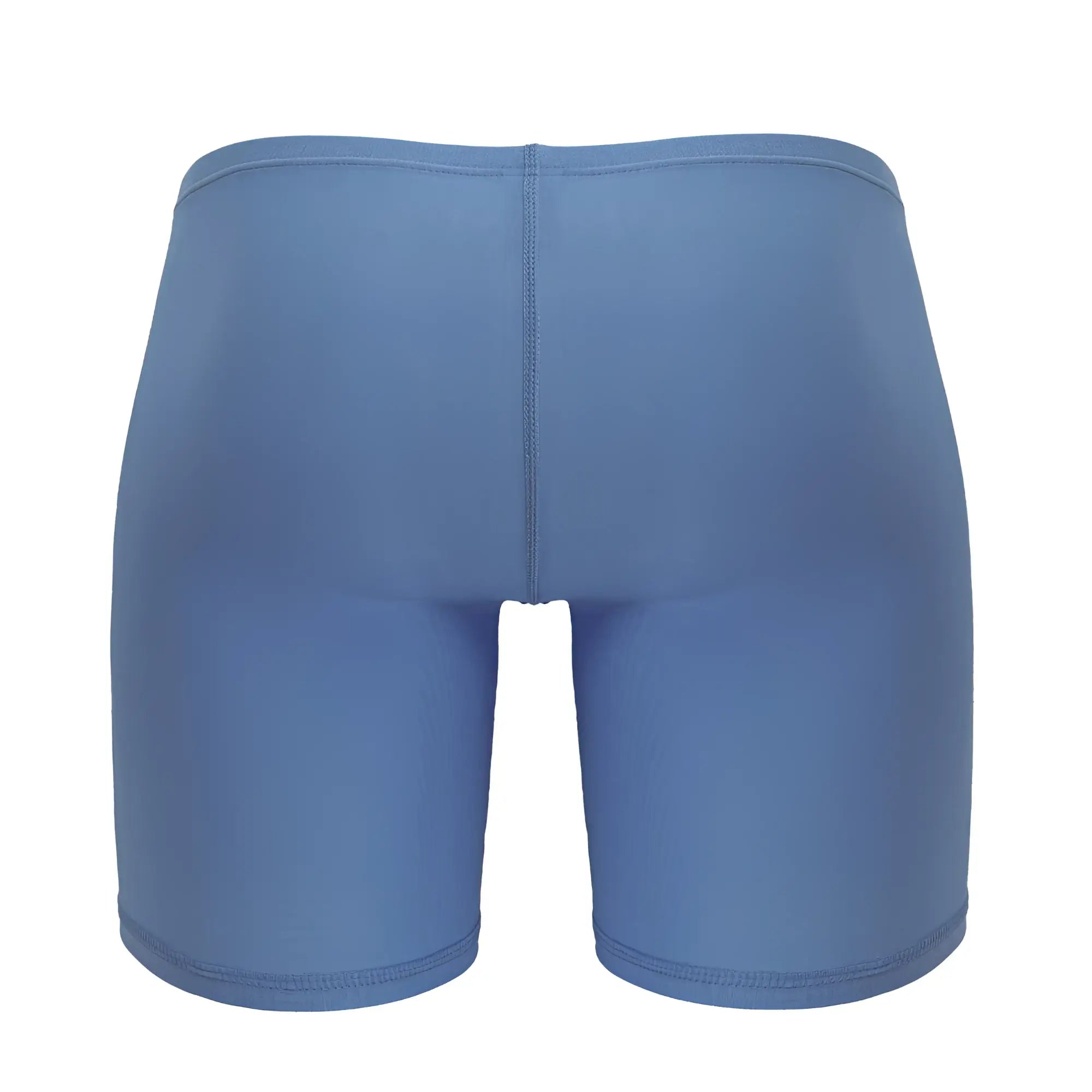 Back view of ergowear ew1733 feel gr8 cotton boxer briefs in light blue with smooth stretchy fabric and central seam