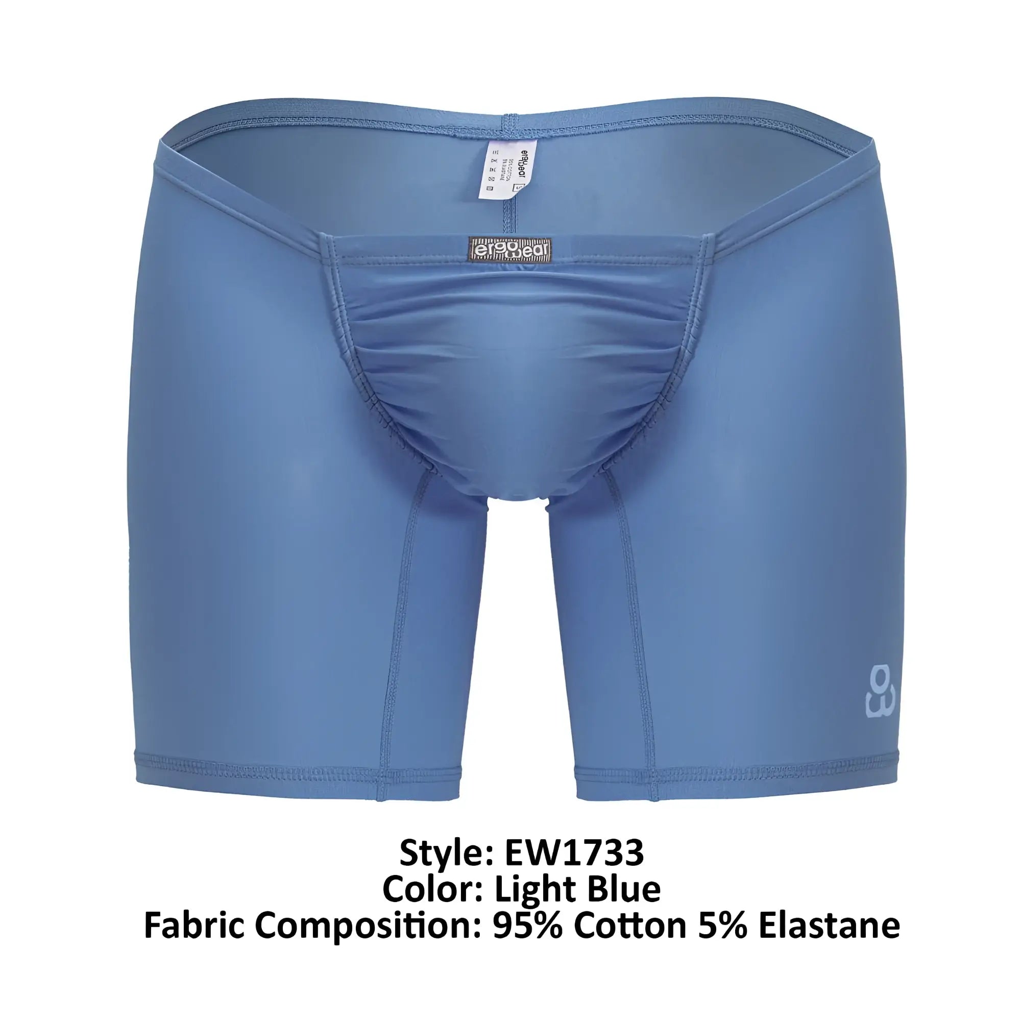ErgoWear EW1733 FEEL GR8 light blue men’s boxer briefs with snug fit made of 95% cotton and 5% elastane