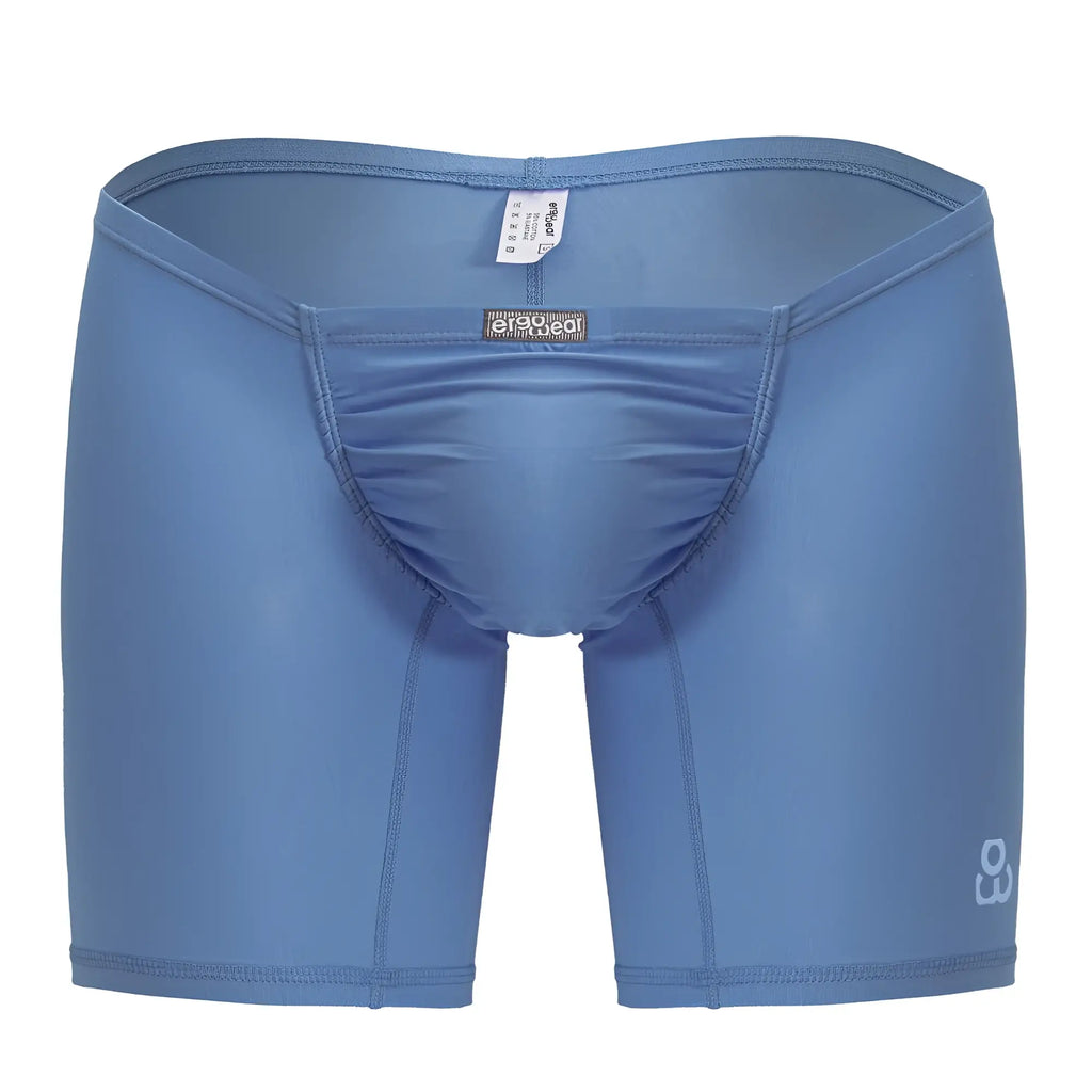 Light blue ergowear ew1733 feel gr8 cotton snug fit men’s boxer briefs with elastic waistband and ergo logo on front