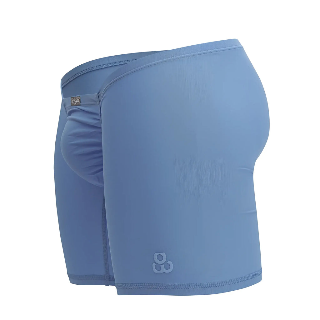 Light blue ergoWear ew1733 feel gr8 cotton boxer briefs with subtle textured fabric and embroidered logo on lower leg