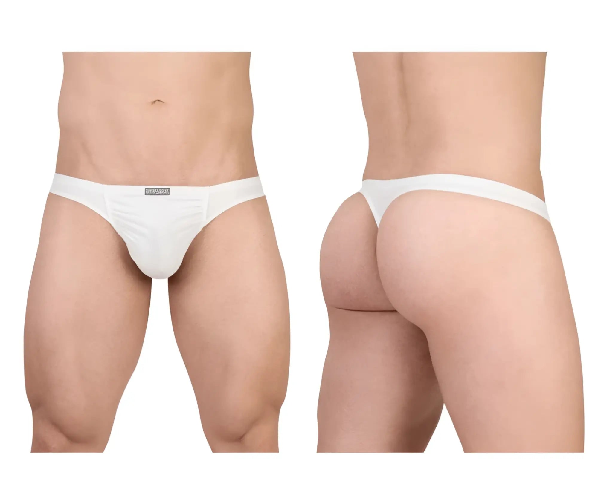 White ergo wear ew1734 feel gr8 cotton briefs with minimalist design and small brand tag at the waistband