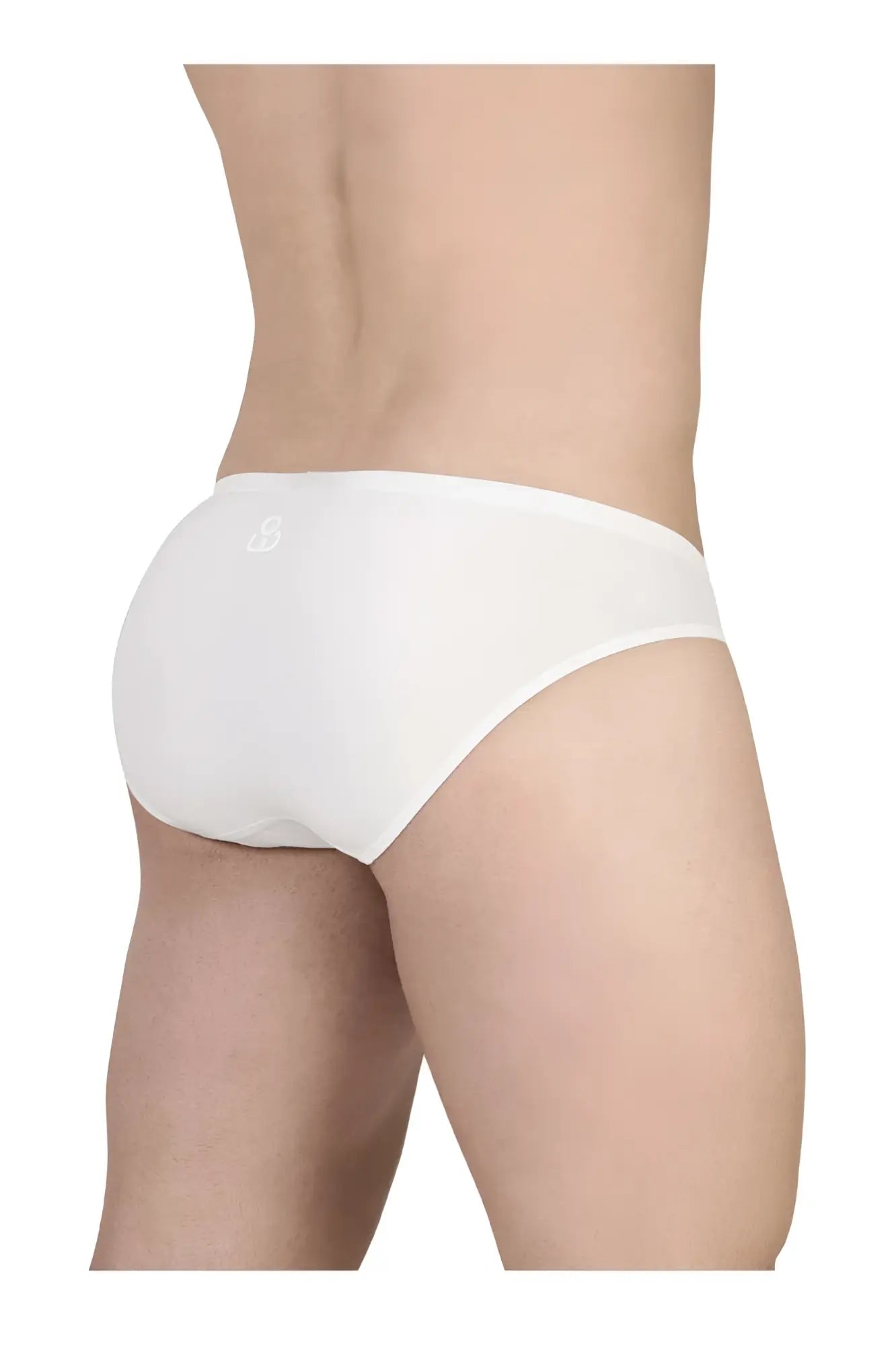 White cotton briefs with subtle logo on waistband from ergowear ew1735 feel gr8 cotton bikini in white color