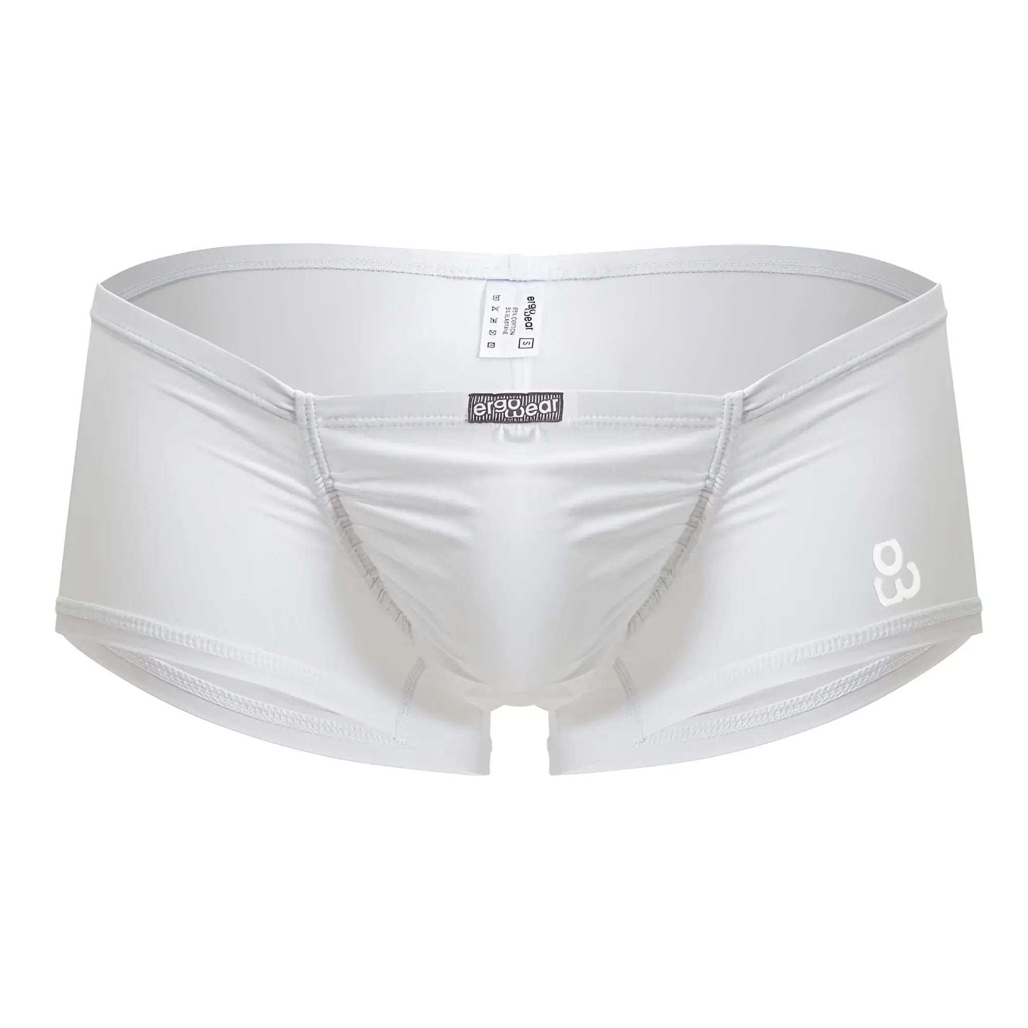 Ergo wear ew1736 feel gr8 white cotton briefs with ergonomic fit and subtle gray stitching details