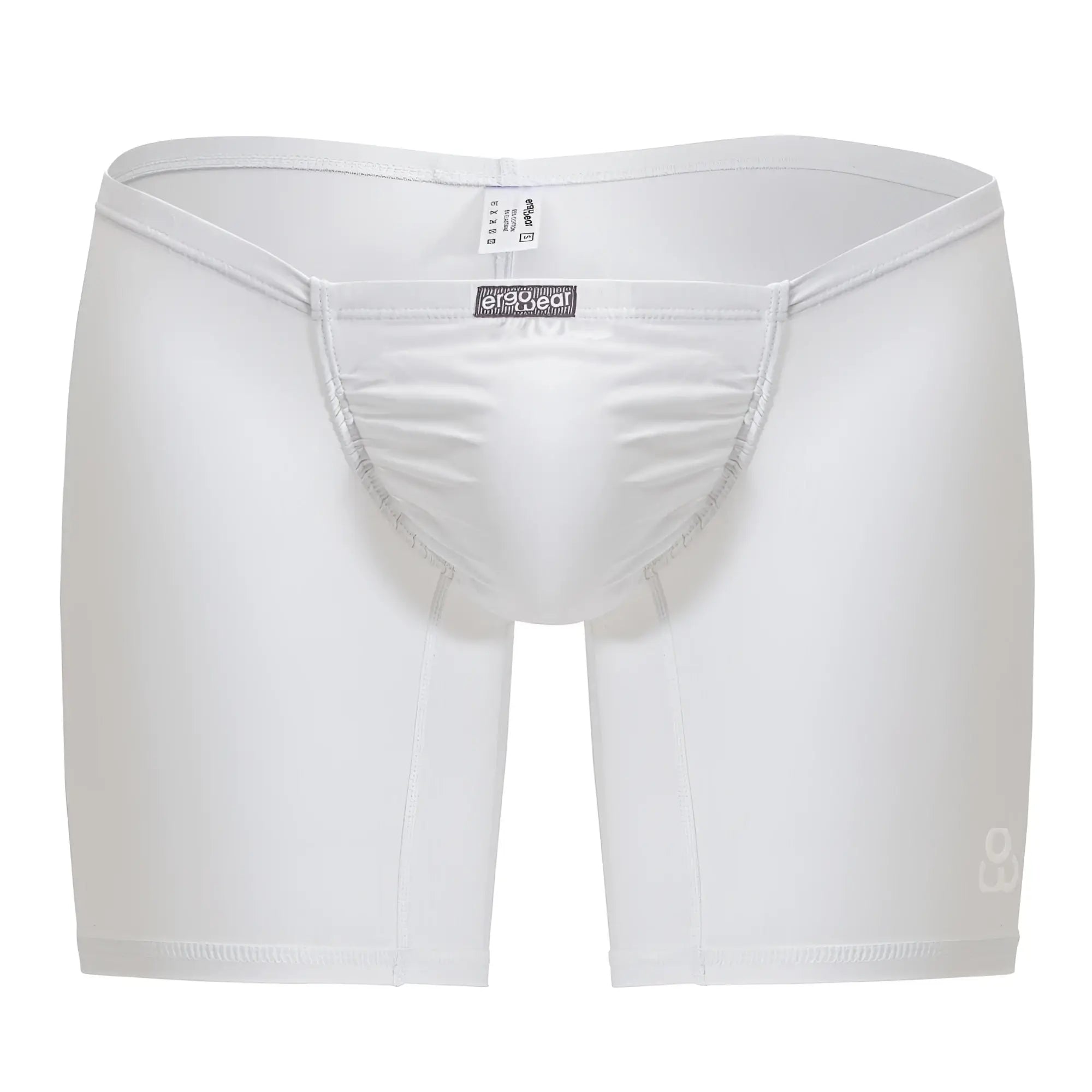 White ErgoWear EW1737 FEEL GR8 cotton boxer briefs with seamless ergonomic design and subtle gray stitching details