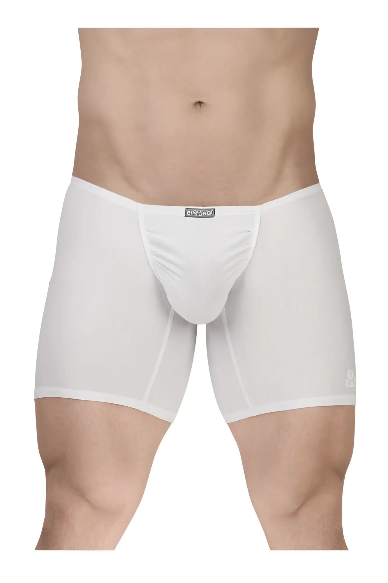 Ergowear ew1737 feel gr8 white cotton men’s boxer briefs with a contoured pouch and subtle seam detailing