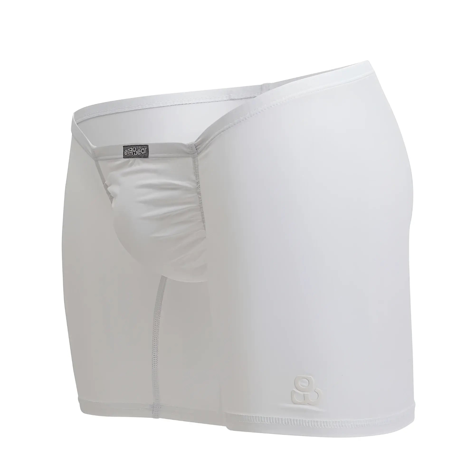 ErgoWear ew1737 feel gr8 white cotton boxer briefs with contoured pouch and seamless construction for men