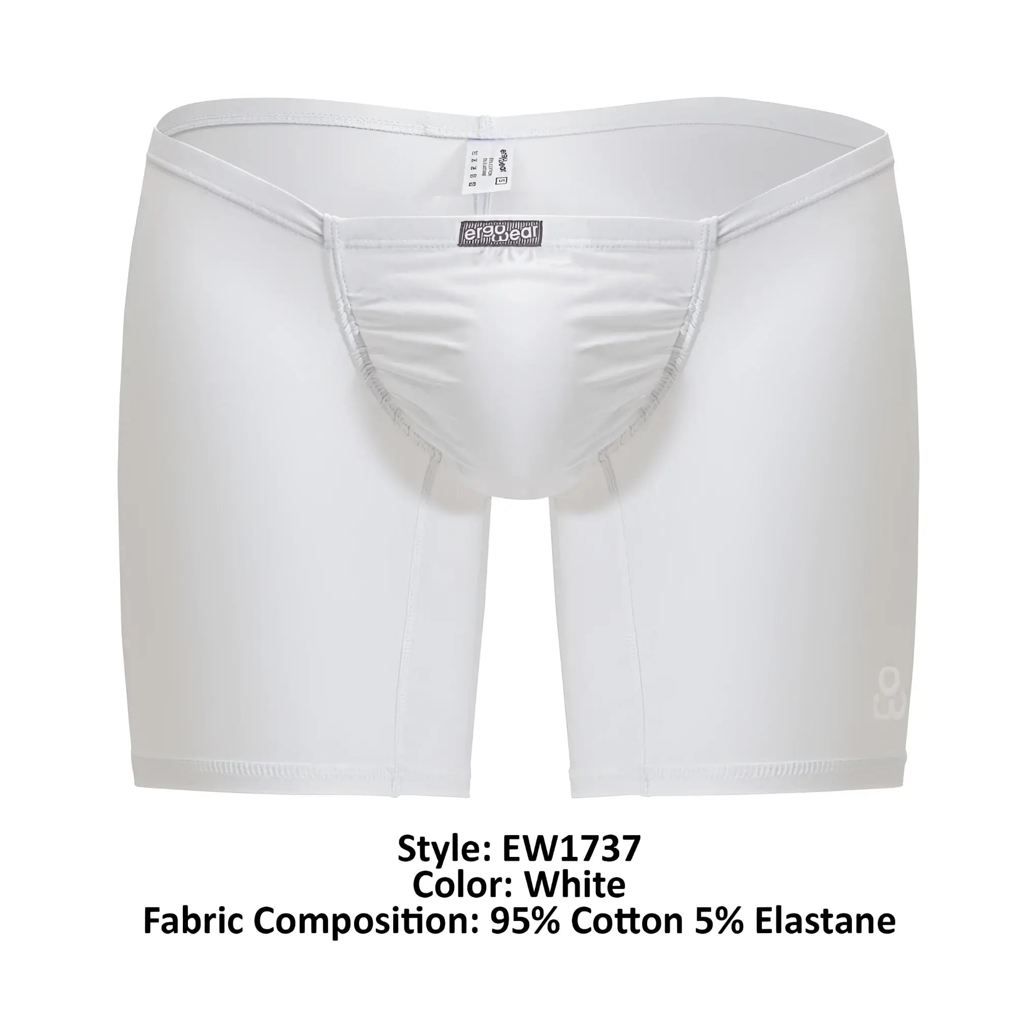 Ergowear ew1737 feel gr8 white men’s boxer briefs with snug fit made of 95% cotton and 5% elastane