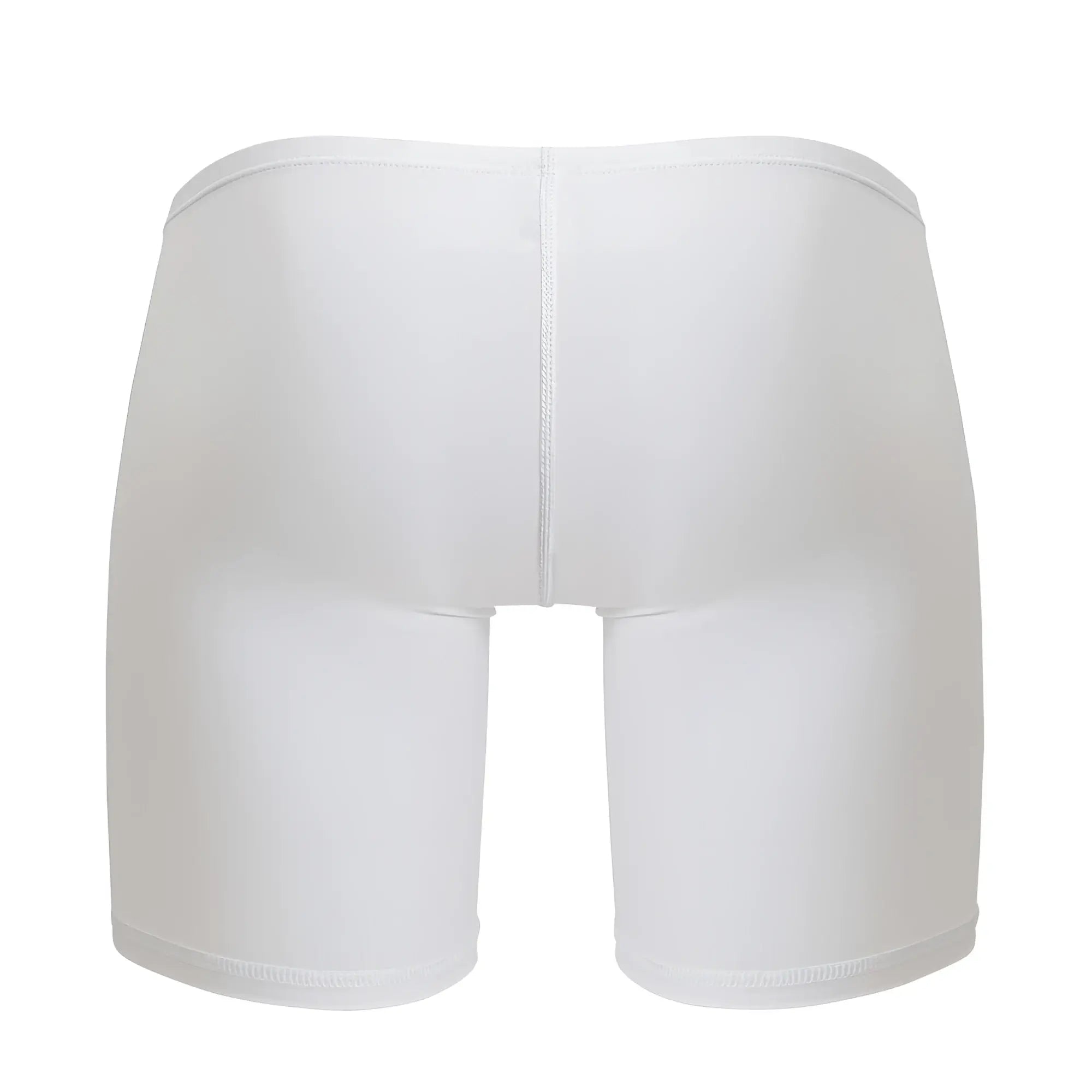 White ergo wear ew1737 feel gr8 cotton boxer briefs showing the back with seamless smooth fabric and central seam