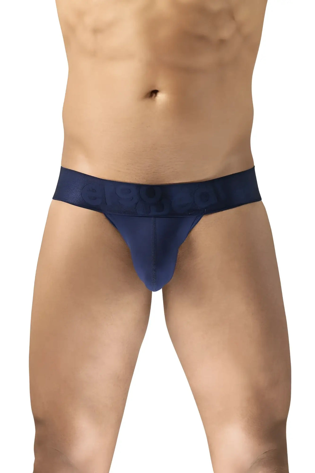 Navy blue ErgoWear EW1738 MAX BOLD athletic cut g-string with subtle textured waistband for active wear