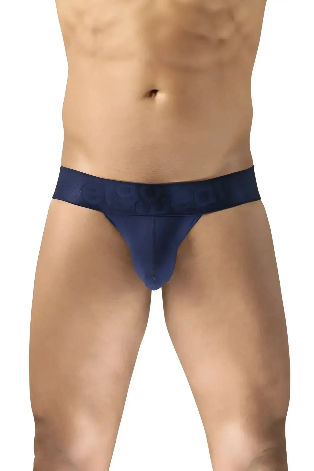 Navy blue ErgoWear EW1738 MAX BOLD athletic cut g-string with subtle textured waistband for active wear