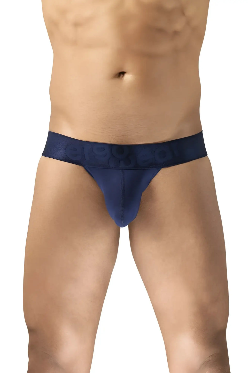 Navy blue ergo wear ew1739 max bold bikini briefs with smooth stretch fabric and subtle logo waistband detailing