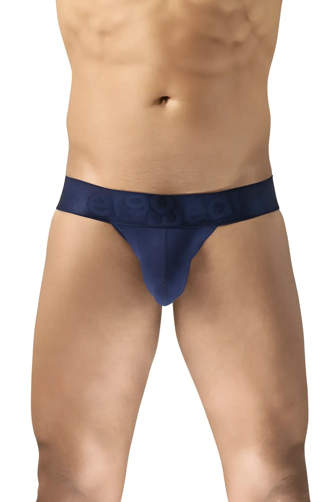 Navy blue ergo wear ew1739 max bold bikini briefs with smooth stretch fabric and subtle logo waistband detailing
