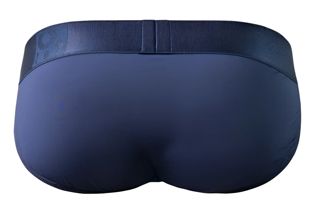 Navy blue ErgoWear EW1739 MAX BOLD bikini briefs with matching elastic waistband and subtle left logo