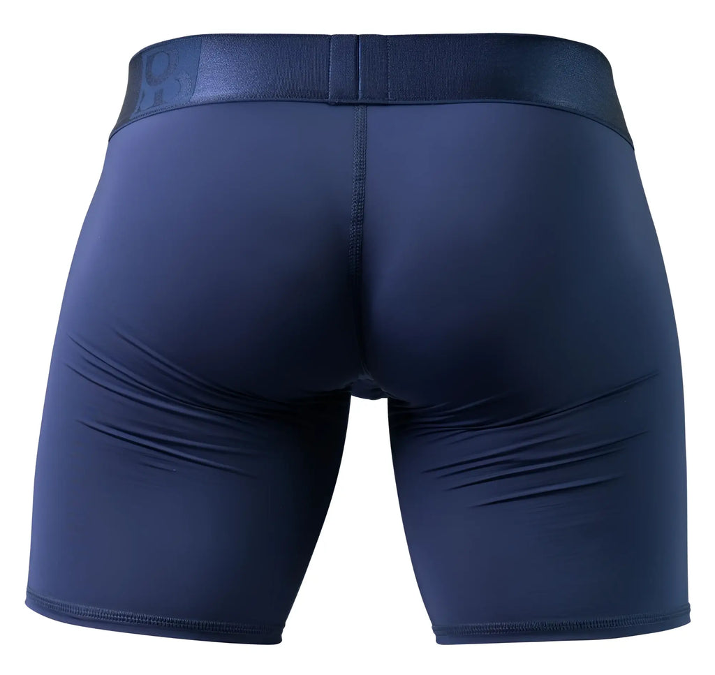 Navy blue ergowear ew1741 max bold boxer briefs with textured waistband and subtle logo designed for athletic support
