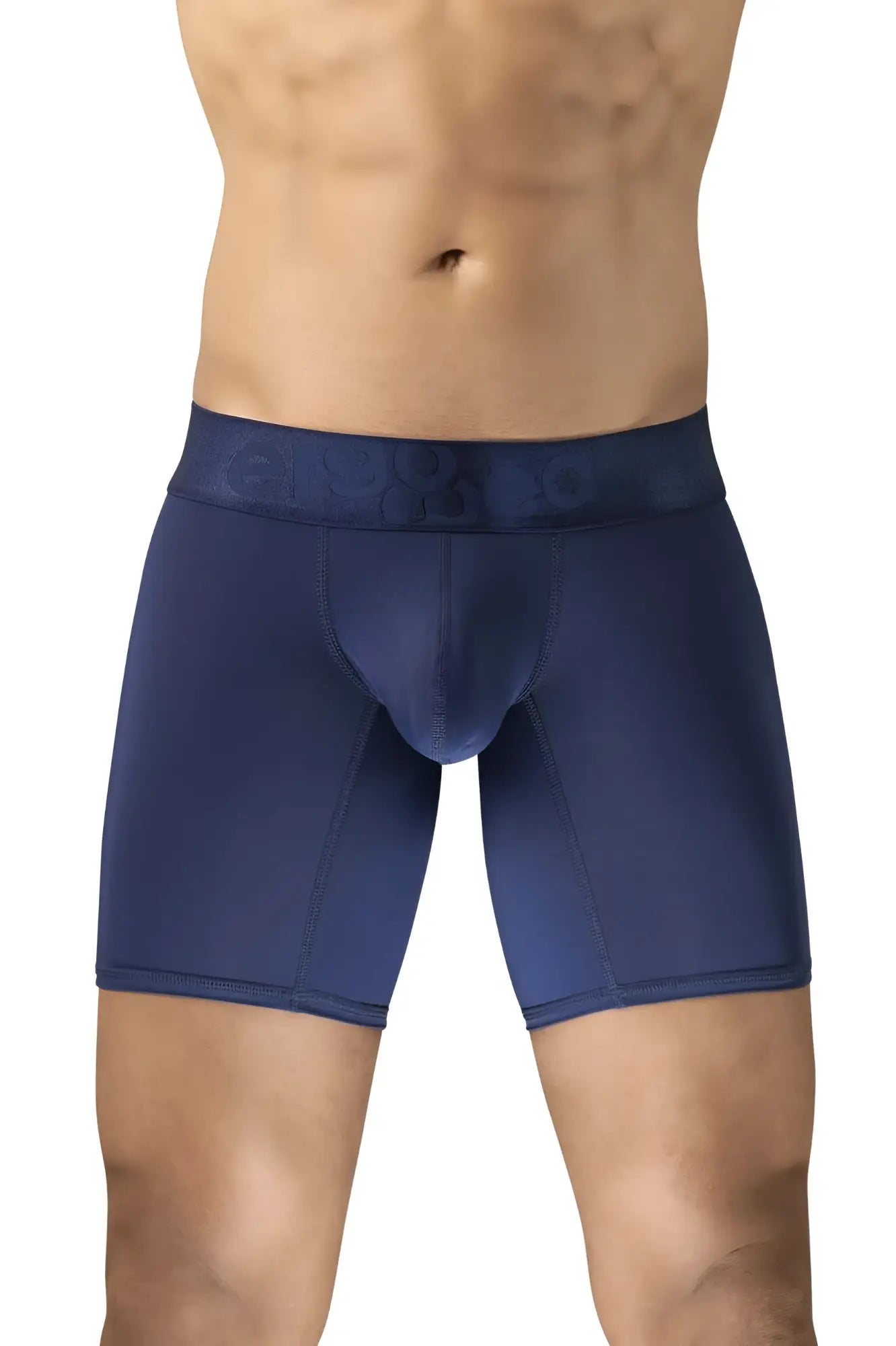 Navy blue ergoWear EW1741 max bold men’s boxer briefs with contoured pouch and elastic waistband for comfort