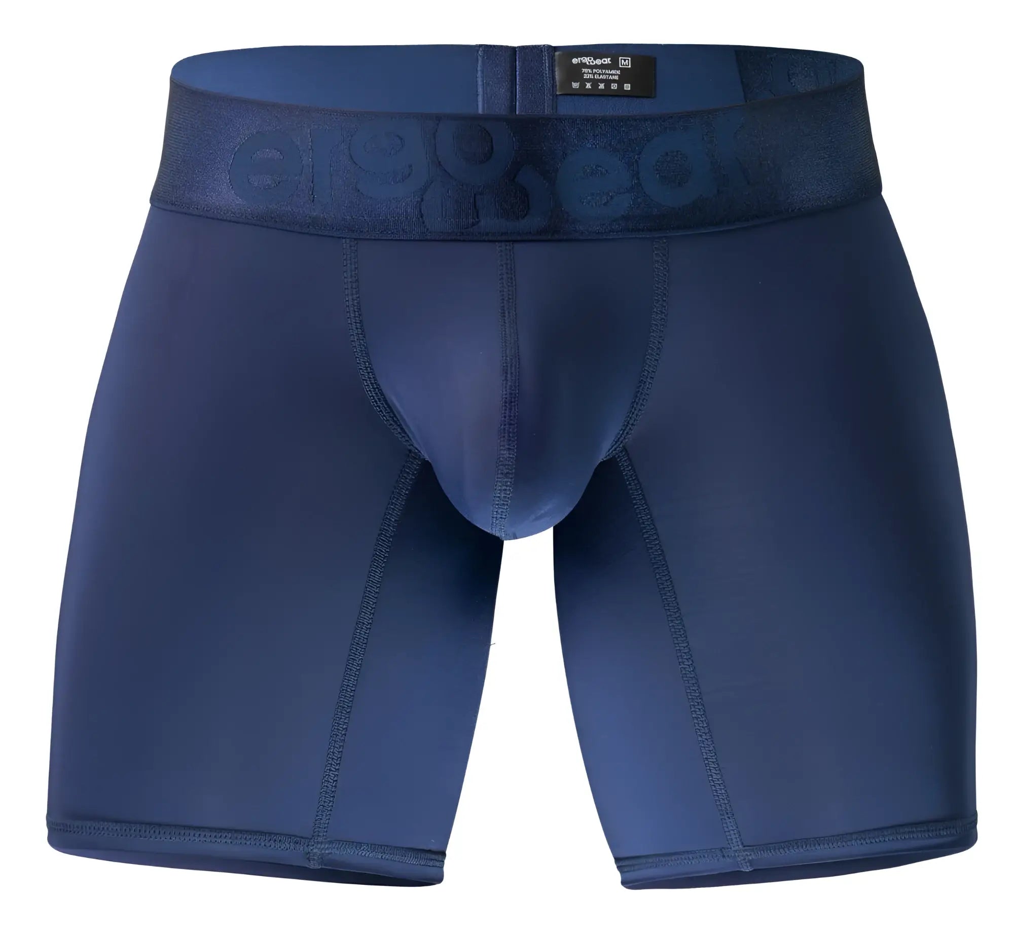 Navy blue erisgear ErgoWear EW1741 MAX BOLD boxer briefs with textured waistband and subtle embossed branding