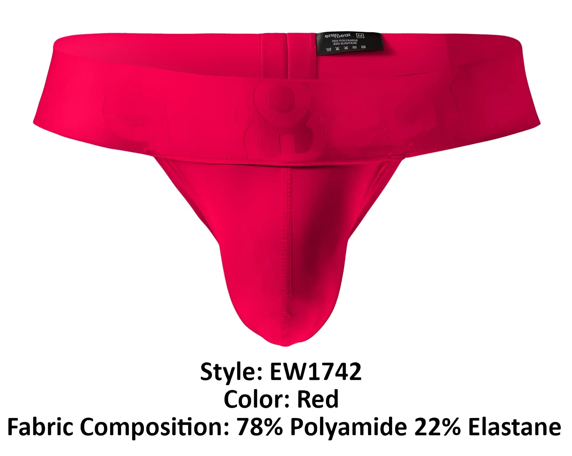 Red men’s thong ergoWear ew1742 max bold g-string in smooth polyamide and elastane with central seam