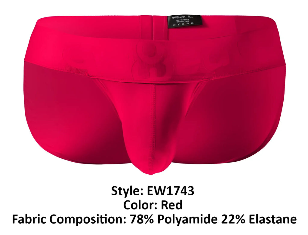 Red men’s briefs ergoWear ew1743 max bold bikini in red with smooth form-fitting 78 polyamide 22 elastane material