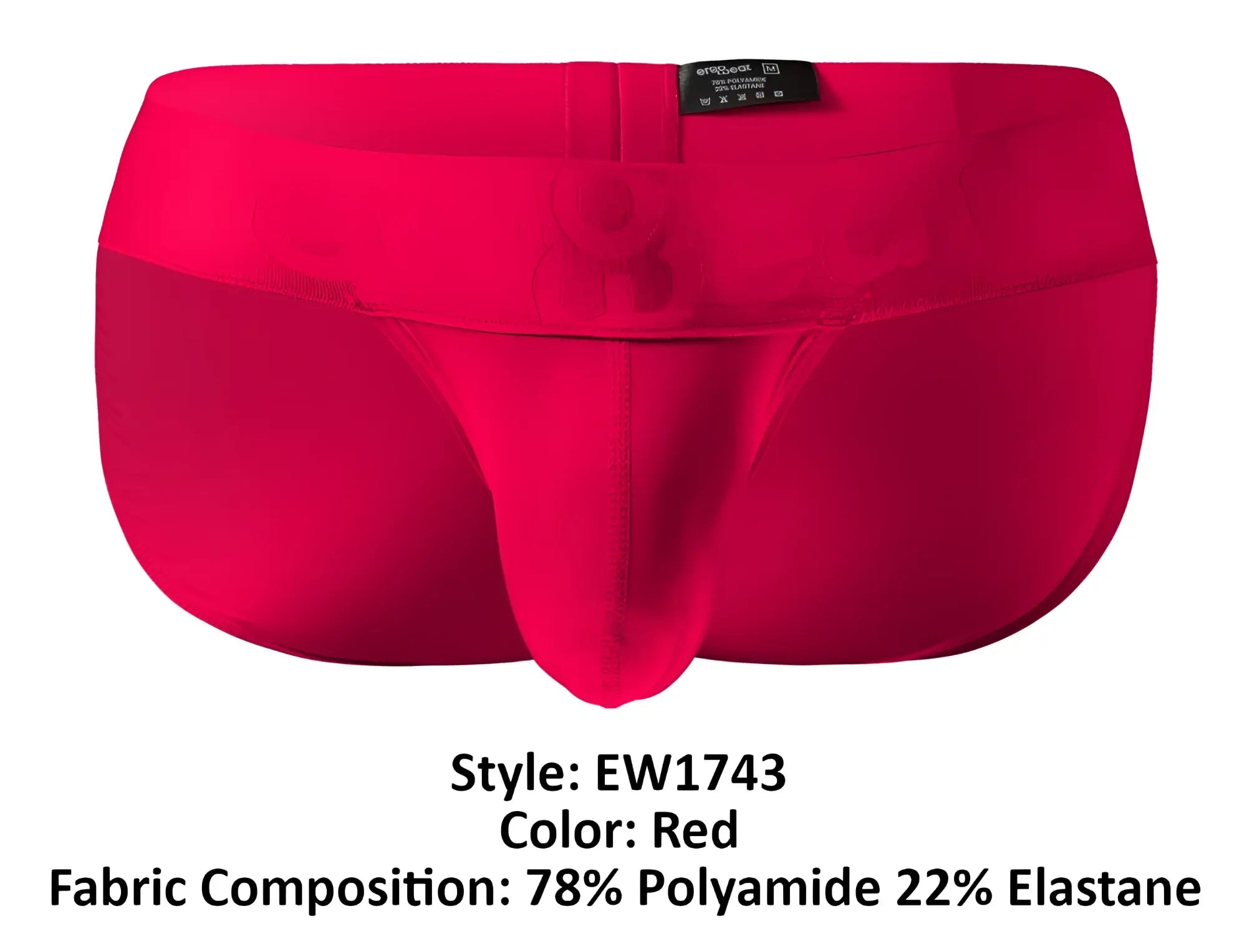 Red men’s briefs ergoWear ew1743 max bold bikini in red with smooth form-fitting 78 polyamide 22 elastane material