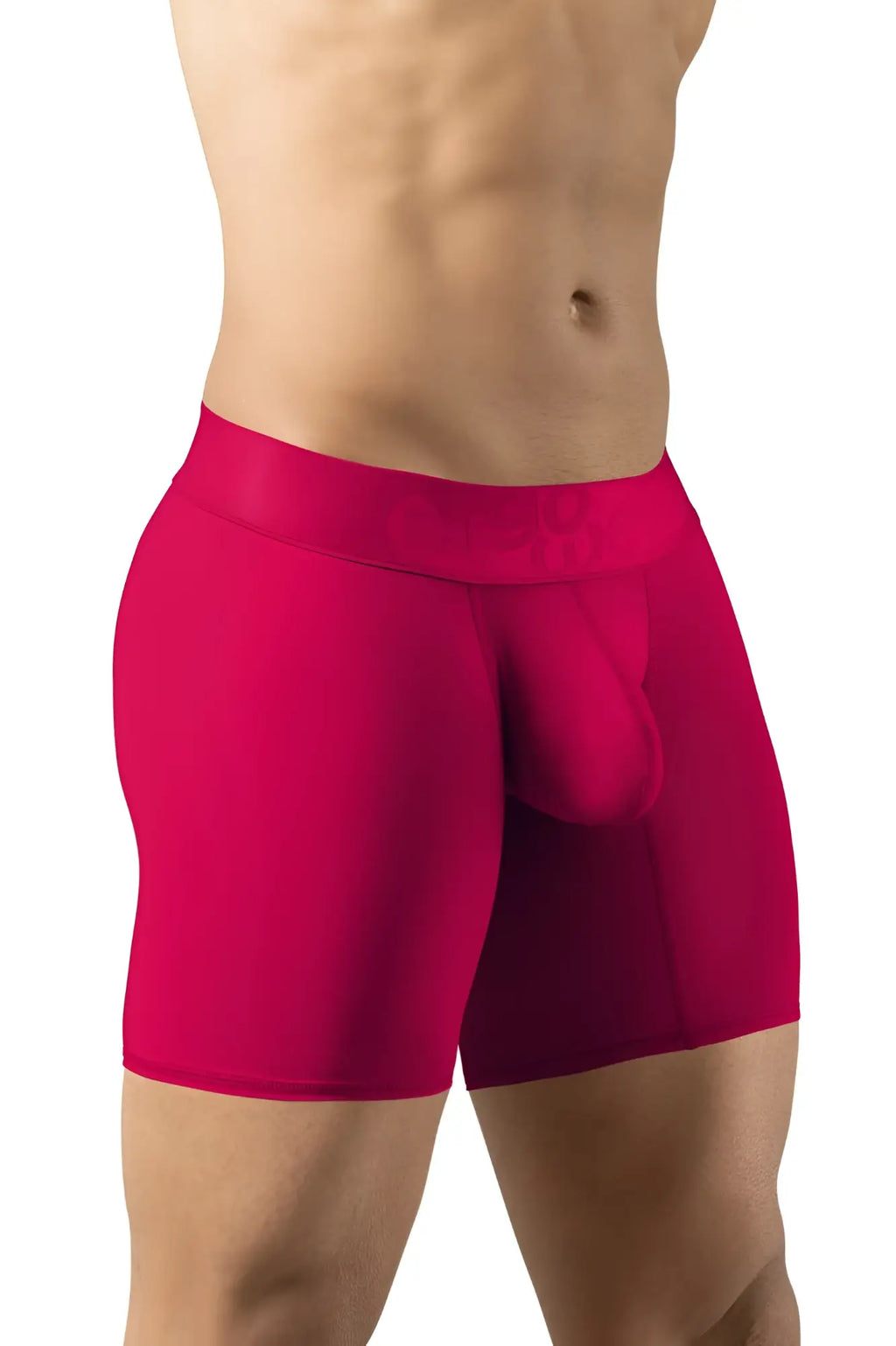 Bright red ergoWear ew1745 max bold boxer briefs with smooth stretchy fabric and contoured pouch design