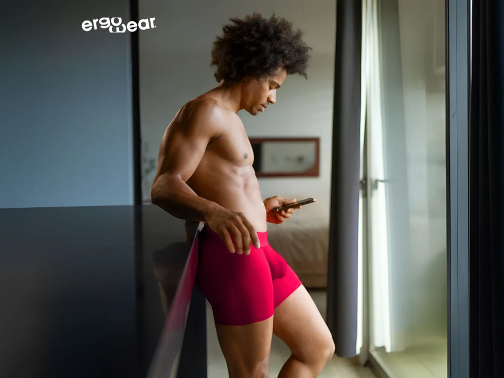 Vibrant red ergonomic boxer briefs from ergowear ew1745 max bold featuring comfortable supportive fit