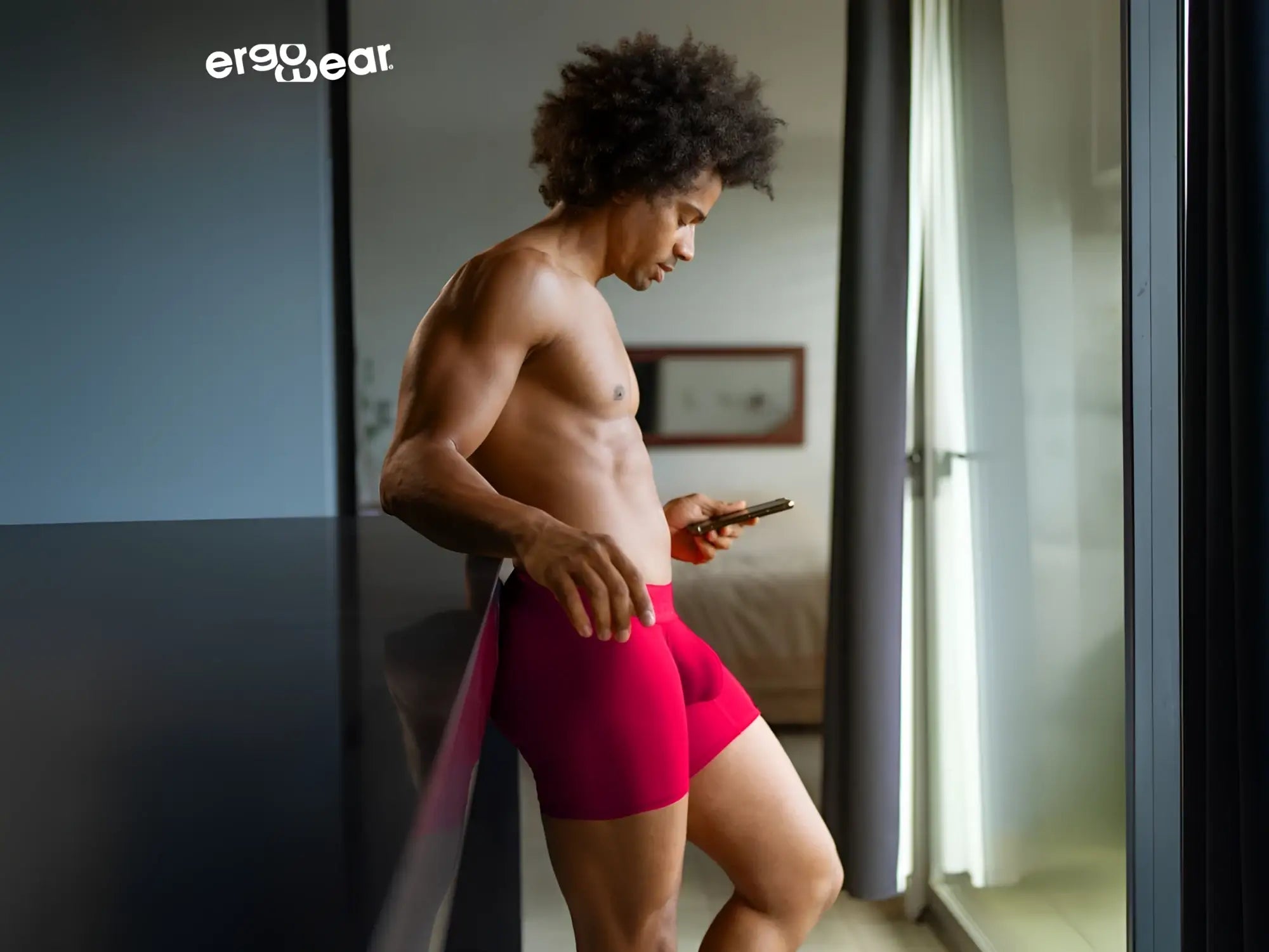 Vibrant red ergonomic boxer briefs from ergowear ew1745 max bold featuring comfortable supportive fit
