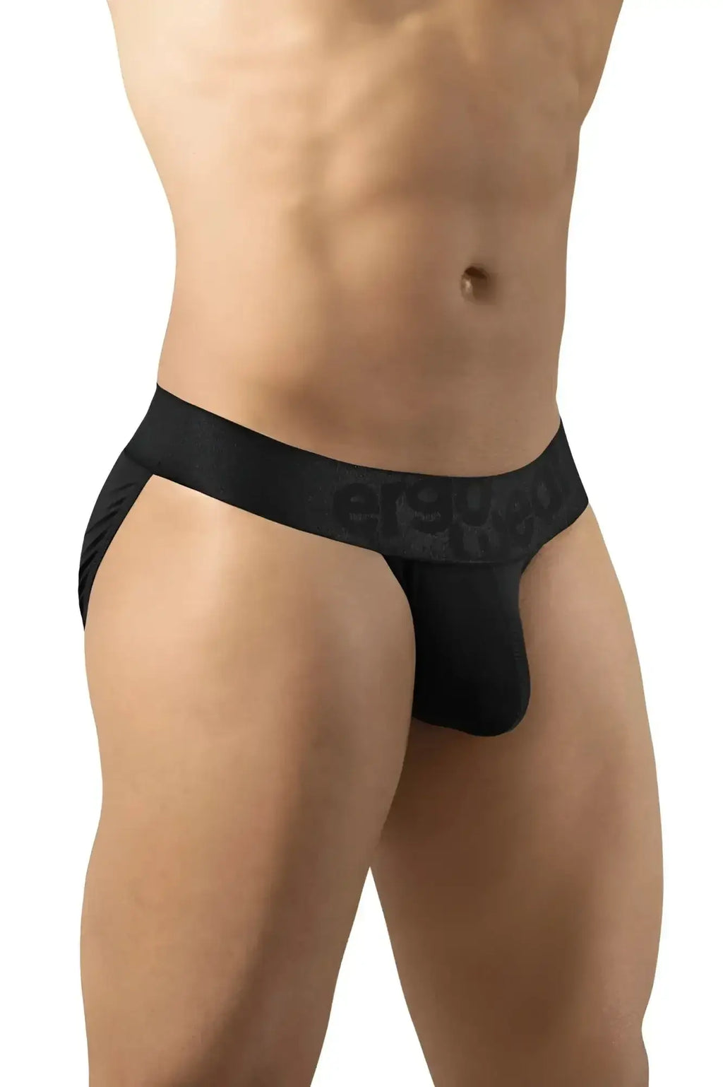 Black ergonomic briefs with snug form fitting design and eroge waistband branded in ergo wear ew1747 max bold bikini black
