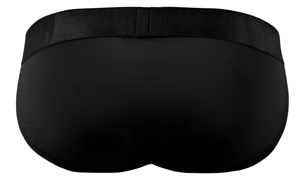 Black ergo wear ew1747 max bold bikini briefs with seamless fabric and elastic textured waistband