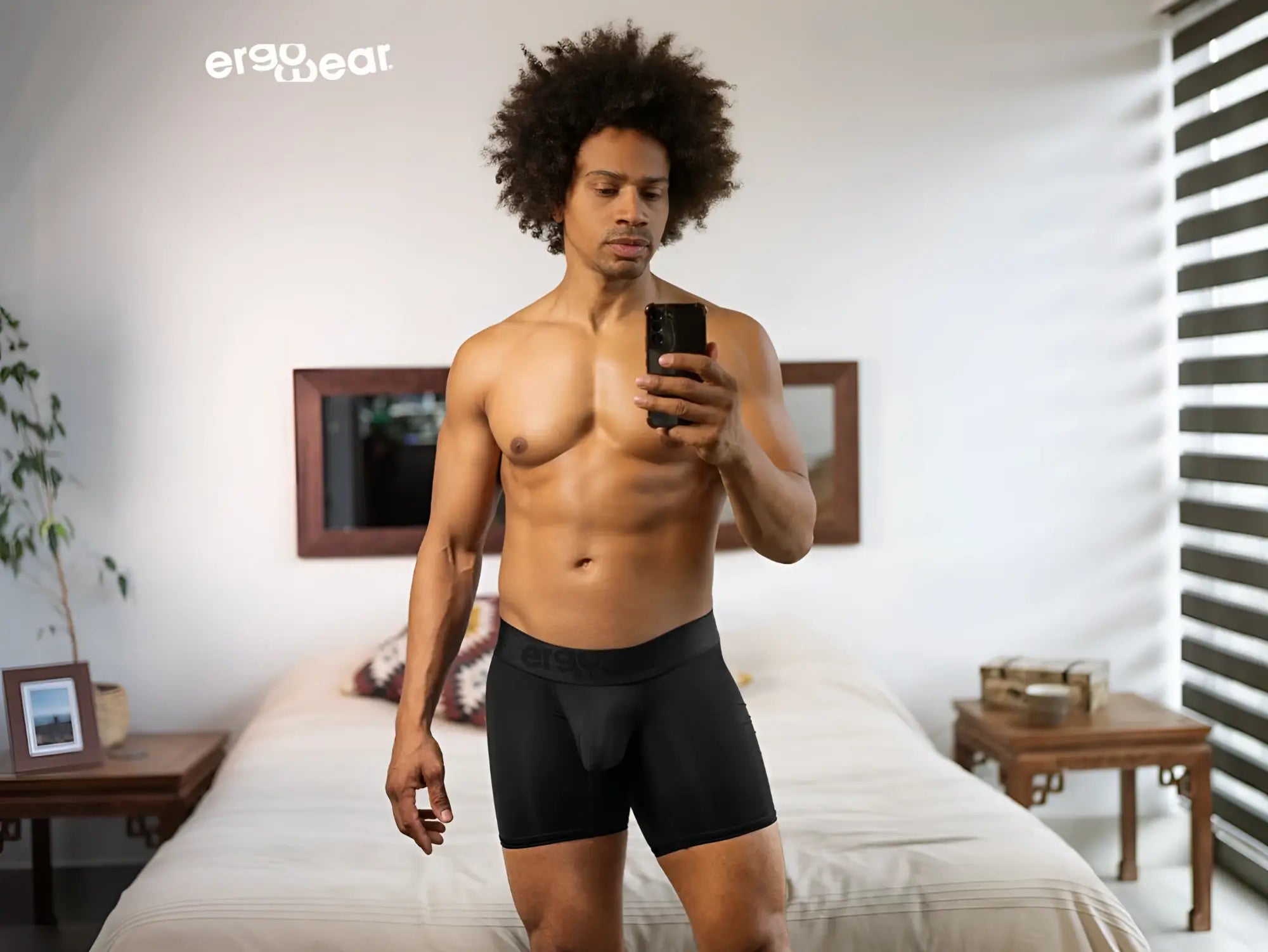 Black ergowear ew1749 max bold boxer briefs made of ergonomic fabric for comfortable active wear