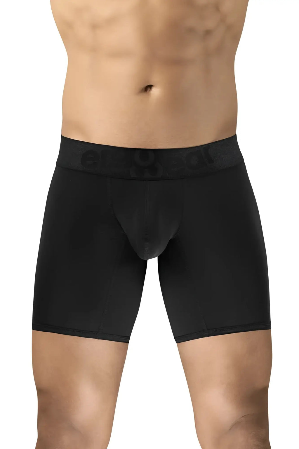 Ergowear ew1749 max bold black boxer briefs with contoured pouch and elastic waistband featuring erotic branding