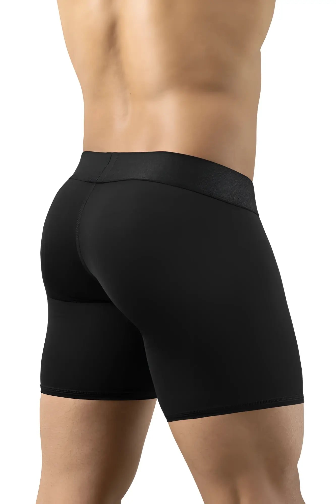 Black ergowear ew1749 max bold boxer briefs with smooth form-fitting fabric and textured waistband