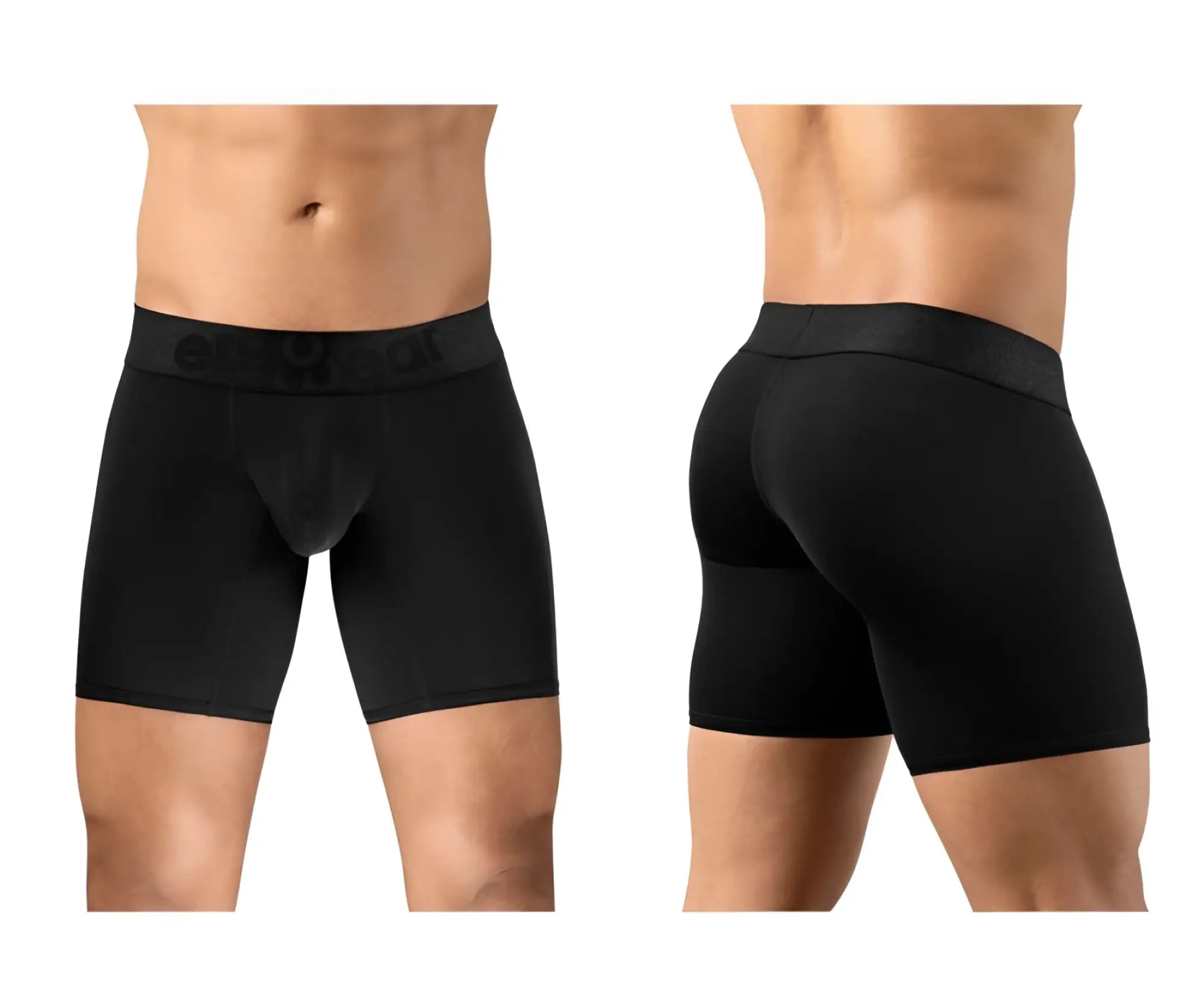 Black ergowear ew1749 max bold boxer briefs with subtle logo on waistband made from comfortable fabric