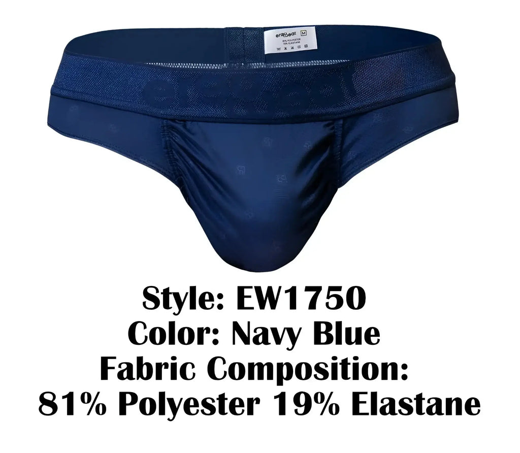 Navy blue ergowear ew1750 feel se briefs with subtle pattern elastic waistband made from 81 polyester 19 elastane